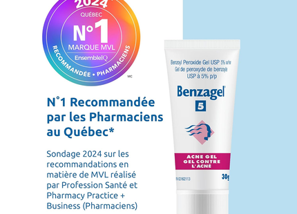 Benzagel - Gel anti-acné peroxyde de benzoyle USP 5 % | 30 g