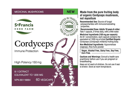 Capsules de Cordyceps de Saint-François | 60 capsules