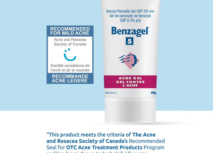 Benzagel - Acne Gel Benzoyl Peroxide USP 5% | 60 g