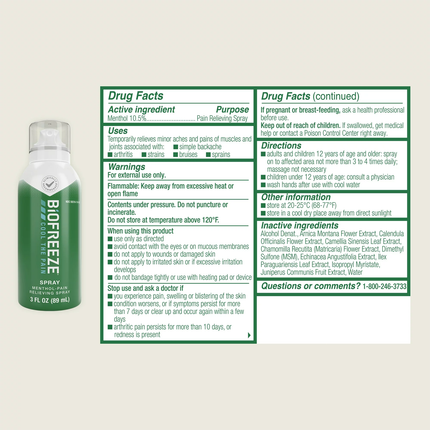 Biofreeze - Menthol Pain Relief Spray | 89 mL