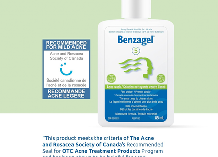Benzagel - 5 Acne Wash Benzoyl Peroxide 5% | 85 mL