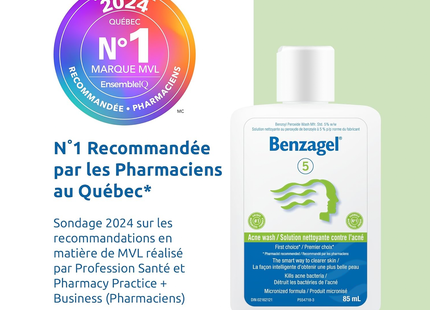 Benzagel - 5 Acne Wash Benzoyl Peroxide 5% | 85 mL