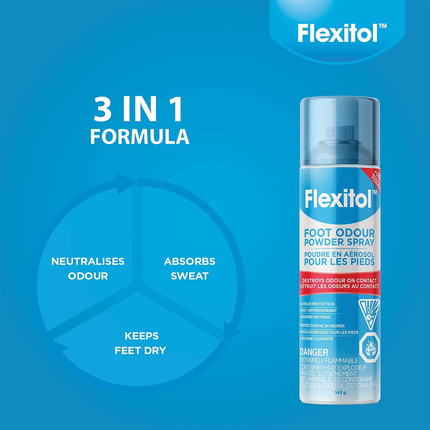 Flexitol - Foot Odour Powder Spray 24HR