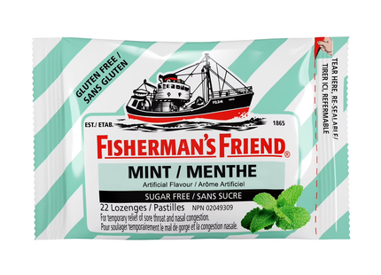 Fisherman's Friend - Sugar-Free Gluten-Free Throat Lozenges - Mint | 22 Lozenges