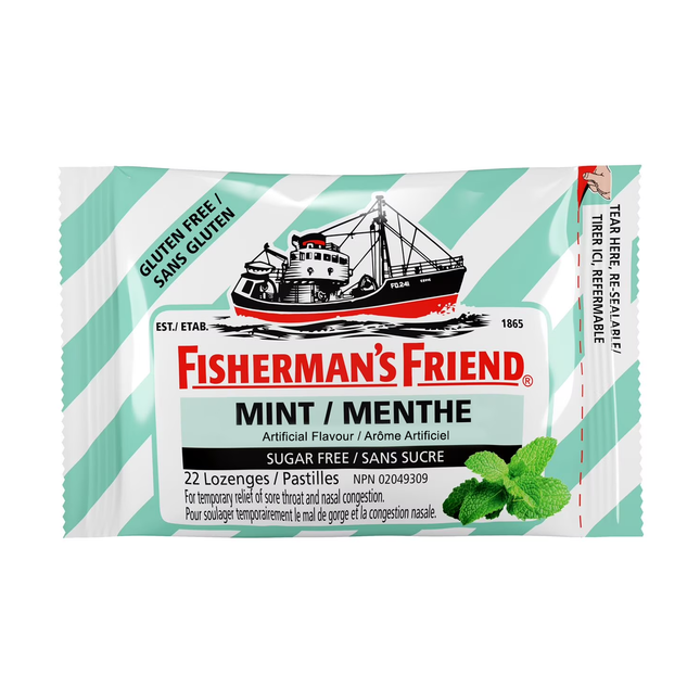 Fisherman's Friend - Sugar-Free Gluten-Free Throat Lozenges - Mint | 22 Lozenges