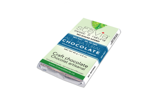 Crave Stevia - Sweet & Natural - All Natural Fair Trade Chocolate - Sea Salt | 85 g