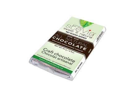 Crave Stevia - Sweet & Natural - All Natural Fair Trade Chocolate - Dark | 85 g