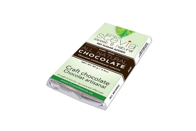 Crave Stevia - Sweet & Natural - All Natural Fair Trade Chocolate - Dark | 85 g