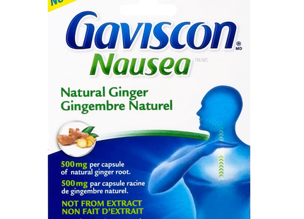 Gaviscon - Nausea Natural Ginger 500 MG | 18 Capsules