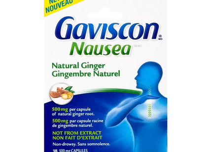 Gaviscon - Nausées Gingembre Naturel 500 MG | 18 gélules