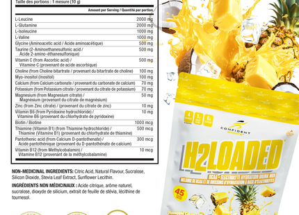 Confident Sports - H2Loaded BCAA Electrolyte Drink Mix, Pineapple Coconut | 450 g