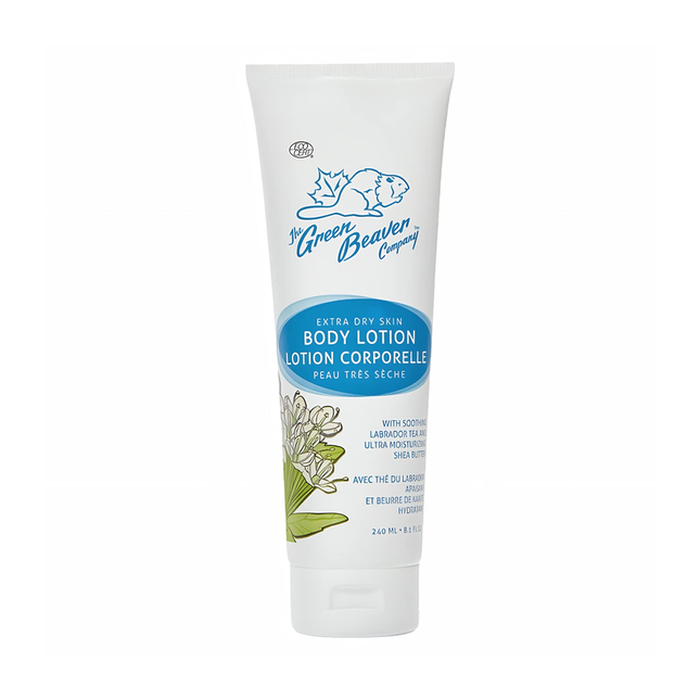 Green Beaver - Lotion pour le corps au thé du Labrador apaisant et au beurre de karité ultra hydratant pour peaux très sèches | 240 ml