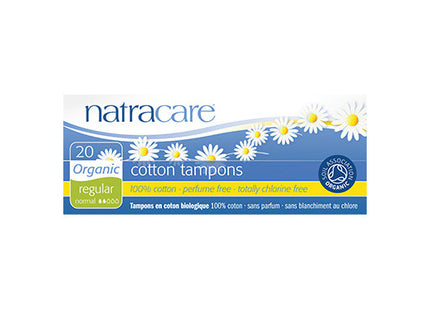 NatraCare Organic Cotton Tampons - Regular | 20 Tampons