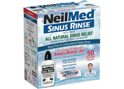 NeilMed - Kit complet de rinçage nasal salin Sinus Rinse | avec 50 sachets prémélangés