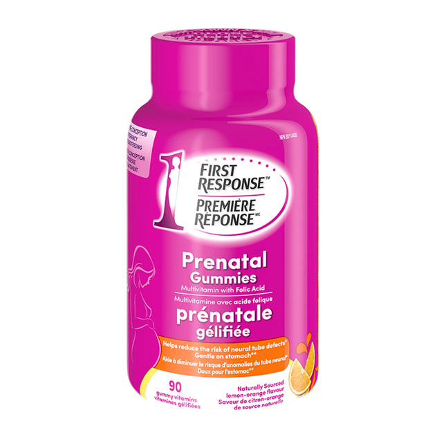 First Response - Gummies prénatales - Saveur citron-orange d'origine naturelle | 90 vitamines gommeuses