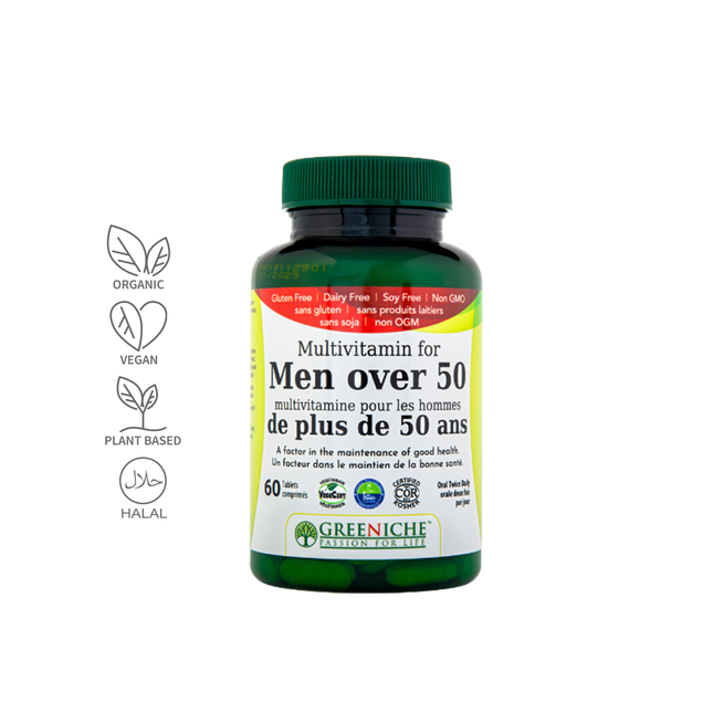 Greeniche - Multivitamine pour hommes de plus de 50 ans | 60 comprimés