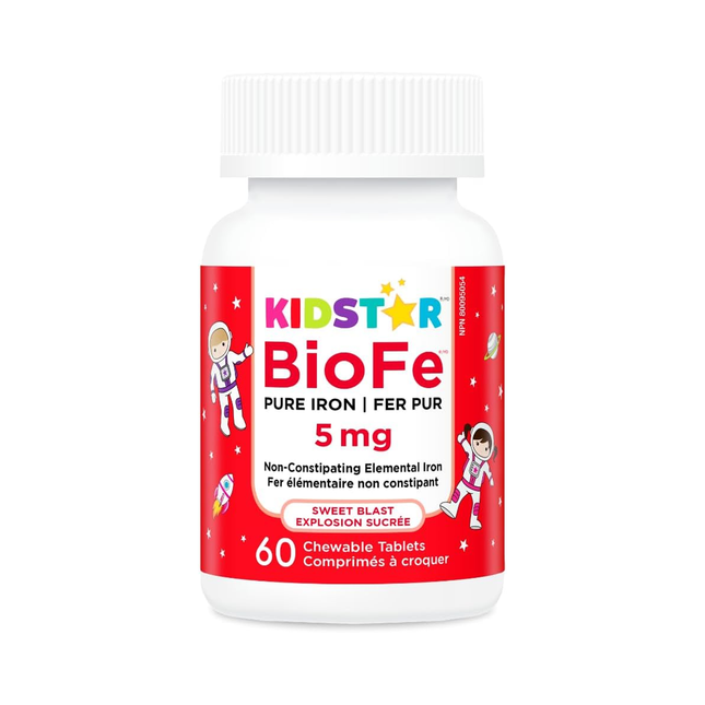 KidStar Nutrients - BioFe Pure Iron Chewable Sweet Blast | 60 Tablets