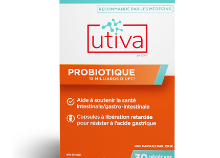 Utiva - Natural Health Probiotic 12B CFU 30 Vegicaps