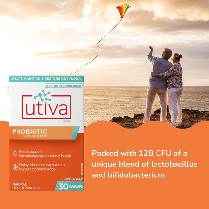 Utiva - Probiotique de santé naturelle 12B CFU 30 capsules végétales
