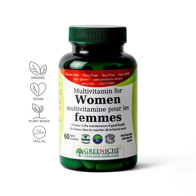 Greeniche - Multivitamines pour femmes | 60 comprimés