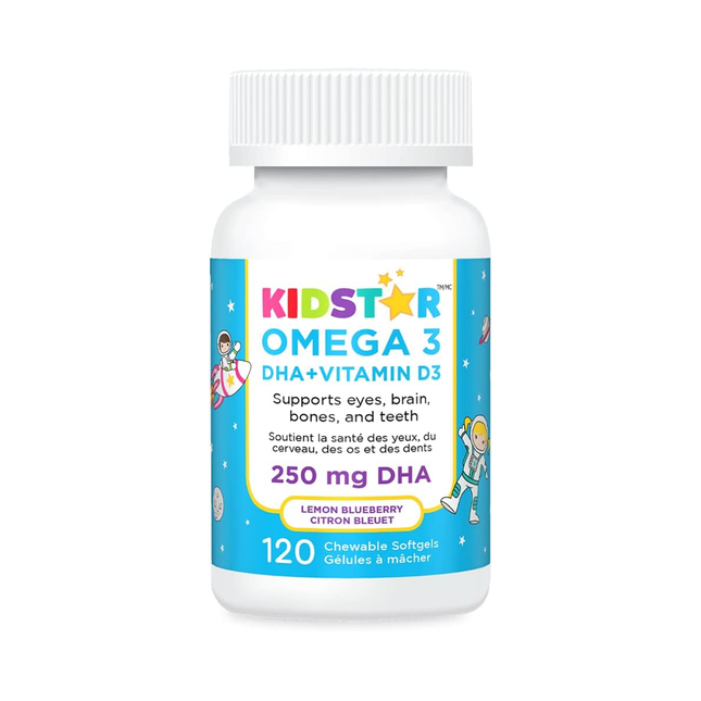 KidStar Nutrients - Omega 3 250mg DHA | 120 Tablets