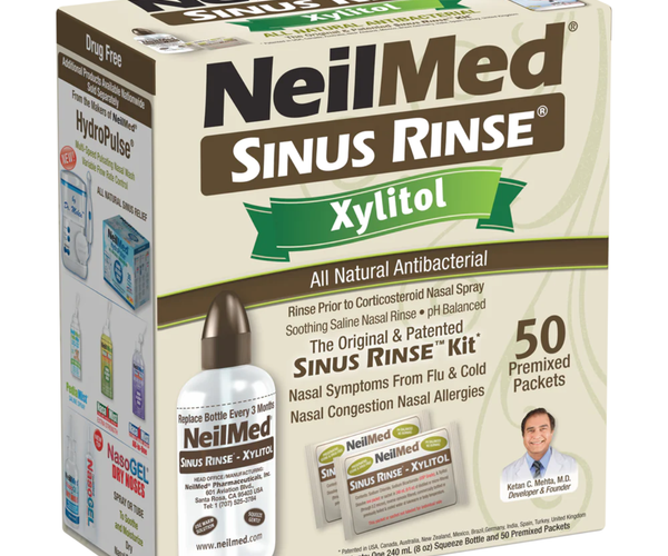 NeilMed - Sinus Rinse Kit with Xylitol | 1 Rinse bottle 240 mL + 50 Pr ...