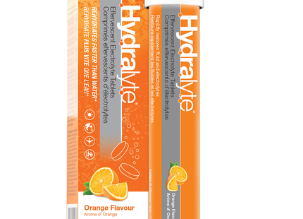 Hydralyte - Effervescent Electrolyte Tablets 10 Doses - Orange Flavour | 20 Tablets