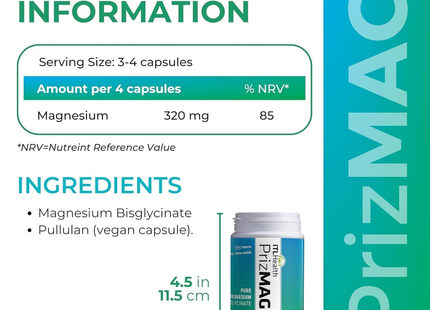 ITL Health - PrizMAG - Bisglycinate de magnésium | 120 gélules