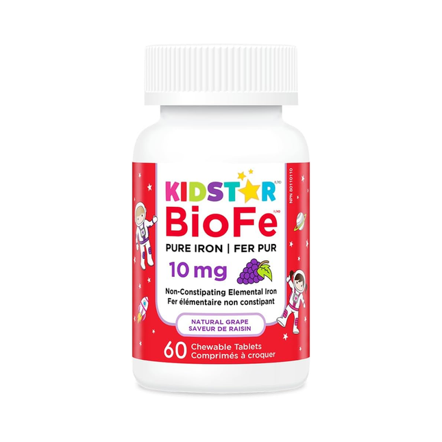 KidStar Nutrients - BioFe Pure Iron Chewable Grape | 60 Tablets
