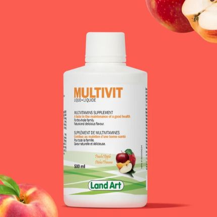 Land Art Multivit Liquid Supplement - Peach & Apple | 500 mL