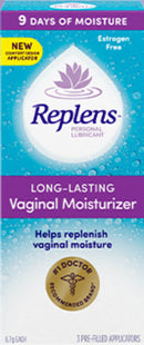 Replens -Long Lasting Vaginal Moisturizer - Estrogen Free | 6.7g X 3 Pre-Filled Applicators