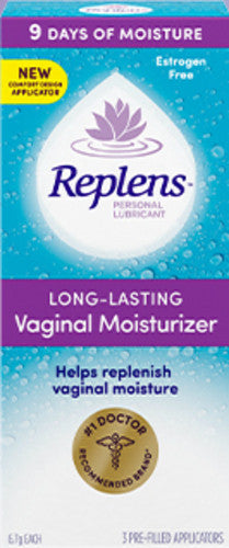 Replens - Hydratant vaginal longue durée - Sans œstrogène | 6,7 g X 3 applicateurs pré-remplis