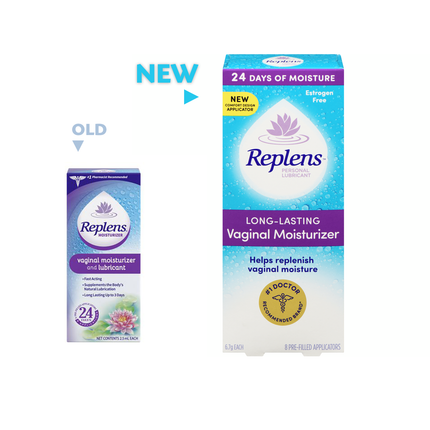 Replens - Hydratant vaginal et lubrifiant personnel - 24 jours | 8 applicateurs x 6,7 g