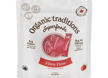 Organic Traditions - Fibre Flow Strawberry Flavour | 12-Pack