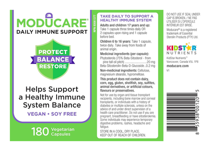 KidStar Nutrients - Moducare Daily Immune Support | 180 Capsules