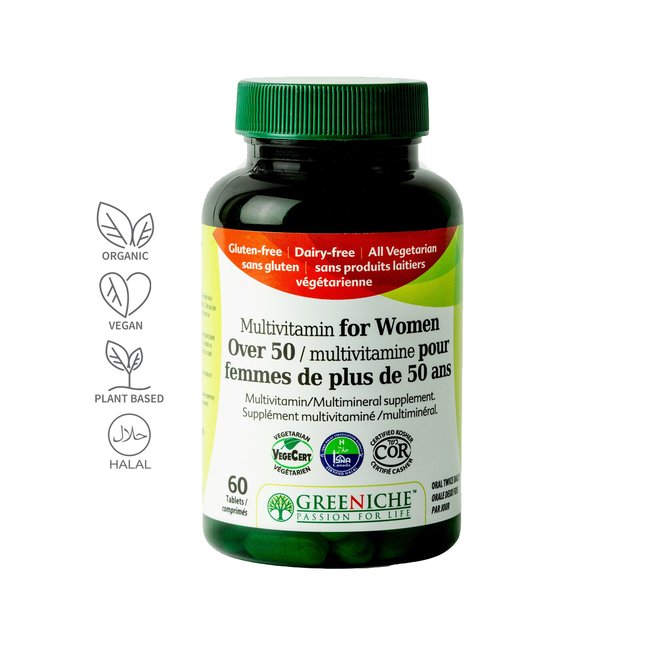 Greeniche - Multivitamines pour femmes de plus de 50 ans | 60 comprimés