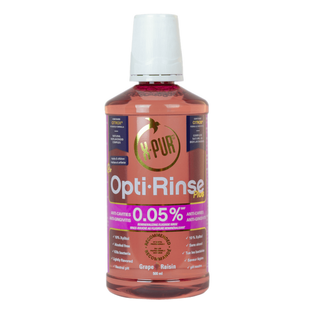 X-PUR - Xylitol Opti-Rinse 0.05% Fluoride - Grape | 500 mL