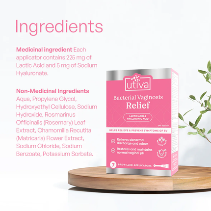 utiva - Soulagement de la vaginose bactérienne 4 ml | 7 applications préremplies