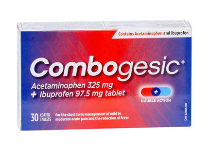 Combogesic - Comprimés d'acétaminophène 325 mg + ibuprofène 97,5 mg | 30 comprimés enrobés