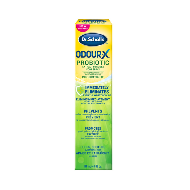 Dr Scholl's - Spray probiotique pour les pieds Odour-X | 118 ml