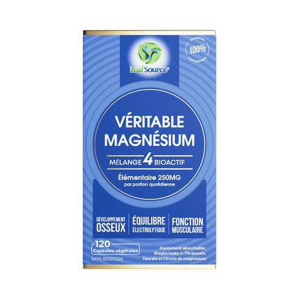 Leaf Source - Real Magnesium 250 mg BioActive 4 Blend | 120 Veggie Capsules