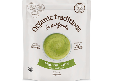 Organic Traditions - Latte Matcha aux probiotiques | 150 g