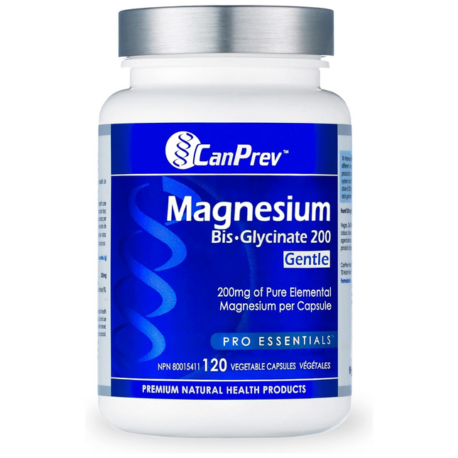CanPrev - Magnesium Bis. Glycinate 200 Gentle | 120 Vegetable Capsules