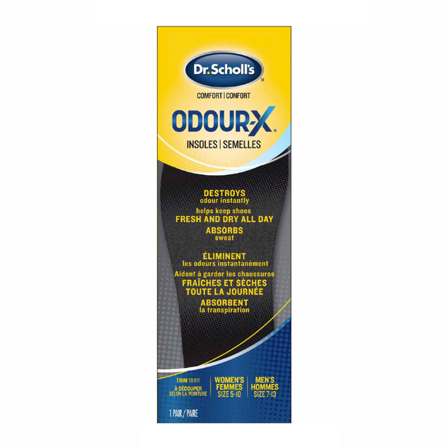 Dr. Scholl's - Semelles pour chaussures Odour X - Tailles pour femmes 5 à 10 et tailles pour hommes 7 à 13 | 1 paire