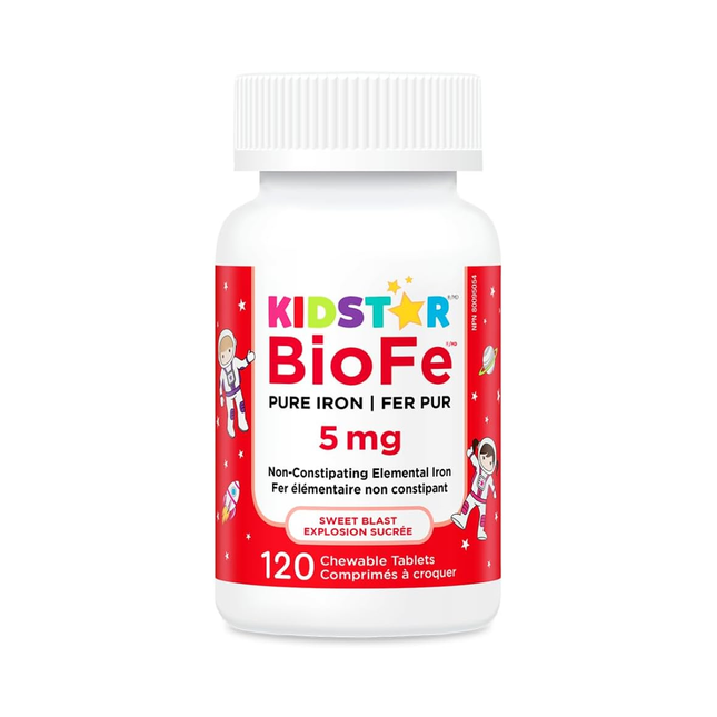 KidStar Nutrients - BioFe Pure Iron Chewable Sweet Blast | 120 Tablets