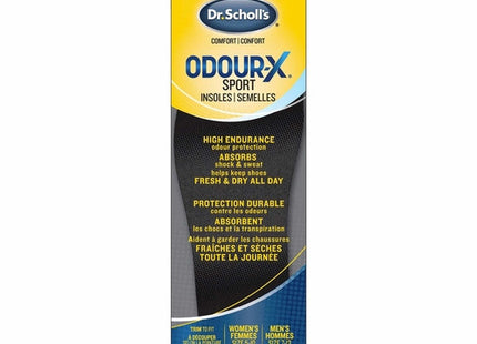 Dr. Scholl's - Odor X - Semelles intérieures pour chaussures de sport - Convient aux tailles femmes 5-10 et hommes taille 7-13 | 1 paire