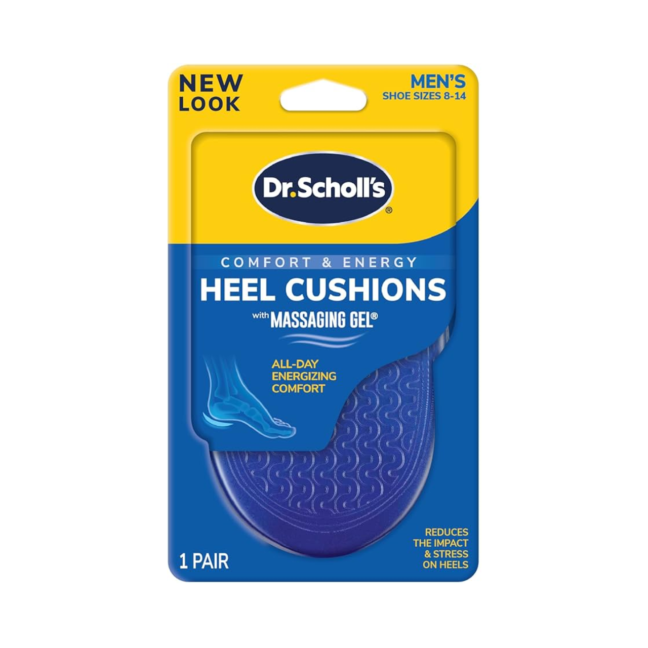 Comfort Heel Cushions With Massaging Gel Men 8-131