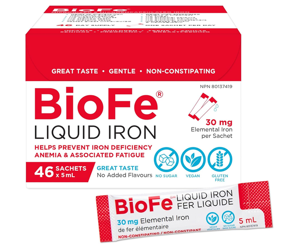 KidStar Nutrients - BioFe Liquid Iron 30mg Carton | 5 mL x 46 Sachets ...