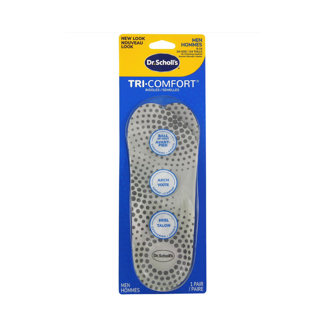 Dr. Scholl's - Semelles Tri-Comfort pour hommes, pointures 8 à 14 | 1 paire