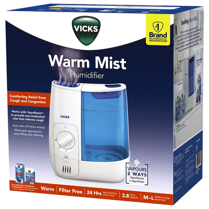 Vicks - Humidificateur sans filtre à vapeur chaude | 3,8 L